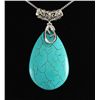 Image 1 : 127.42CTW BIG TEARDROP TURQUOISE IN SILVER PENDANT