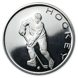 1 oz Hockey Silver Round (w/Gift Box &amp; Capsule)