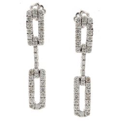 18K White Gold 0.93ctw Diamond Earrings