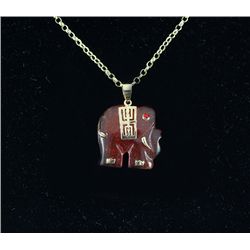 28.69ctw Charming Red Jade Elephant Pendant