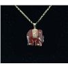 Image 1 : 28.69ctw Charming Red Jade Elephant Pendant
