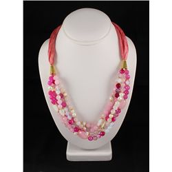 Various Semi Precious Gemstone Handmade Crafts Necklace