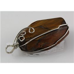 Natural 152.69ctw Uncut Tiger's Eye Stone Pendant