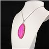 3 Kings Pink Druzy Agate Slice Pendant, 44.16g in weigh
