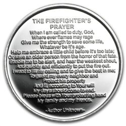 1 oz Firefighter's Prayer Silver Round - Plain (w/Gift