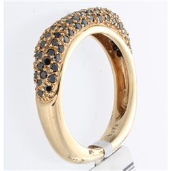 14K Yellow Gold 0.75ctw Black Diamond Ring