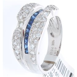 18K White Gold 1.48ctw Sapphire & Diamond Ring