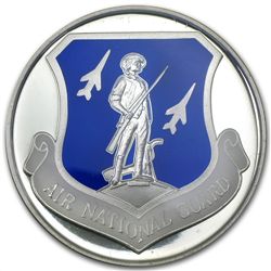 1 oz U.S. Air National Guard Enameled Silver Round (w/B