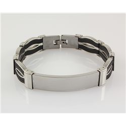 Modern Mens 8.25" Stainless Steel ID Bracelet Design