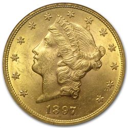 1897 $20 Gold Liberty Double Eagle - MS-63 NGC