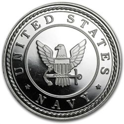 1 oz U.S. Navy Silver Round (w/Gift Box &amp; Capsule)