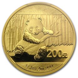 2014 1/2 oz Gold Chinese Panda MS-70 PCGS