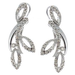 14K White Gold 0.52ctw Diamond Earrings