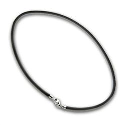 Black Leather Necklace - 18 in.