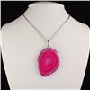 Image 2 : 3 Kings Pink Druzy Agate Slice Pendant, 27.92g in weigh