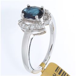 18K White Gold 1.27ctw Sapphire & Diamond Ring