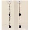 Image 2 : Sterling Silver Drop Dangle 12.17ctw Sapphire Earring
