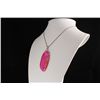 Image 1 : 3 Kings Pink Agate Slice Cabochon Pendant, 27.82g in we