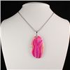 Image 2 : 3 Kings Pink Agate Slice Cabochon Pendant, 27.82g in we