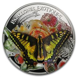 Andorra 2013 Proof Silver 3D Exotic Butterflies - Swall