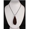 Image 2 : Organic Natural Wood Brown Agate Big Slice Pendant