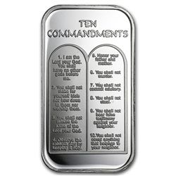 1 oz Ten Commandments Silver Bar