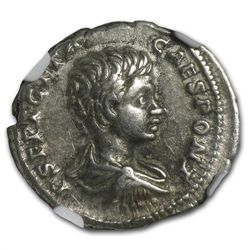 Roman AR Denarius Emperor Geta (209-211AD) NGC ChVF