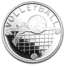 1 oz Volleyball Silver Round (w/Gift Box &amp; Capsule)