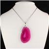 Image 2 : 3 Kings Pink Druzy Agate Slice Pendant, 26.05g in weigh