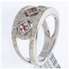 14K White Gold 0.80ctw Pink Sapphire & Diamond Ring