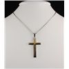 Image 2 : Mens Cross Two Tone Stainless Steel Pendant