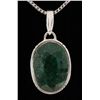 Image 1 : EMERALD BERYL 34.64CTW STERLING SILVER PENDANT