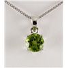 Image 2 : Sterling Silver Prong Set Pendant with Peridot