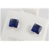 Image 2 : Sterling Silver Earring Prong Set Blue Sapphire