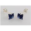 Image 3 : Sterling Silver Earring Prong Set Blue Sapphire