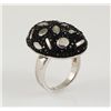 Image 1 : Statement Silver Ring with 8.00ctw Black Czech Crystal