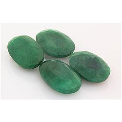 114.76ctw Faceted Loose Emerald Beryl Gemstone Lot of 4