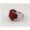 Image 2 : Retro Vintage Red Semi Precious Agate Mens Ring