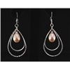 Image 1 : Pearl Dangling 3.72g Diamond Cut Design Silver Earring