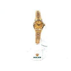 Lady Rolex 18k Yellow Gold Oyster Perpetual Watch