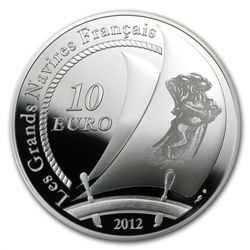 2012 10 Euro Silver Proof Great French Ships - The Herm