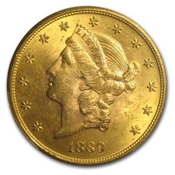 1889-S $20 Gold Liberty Double Eagle - MS-63 PCGS