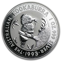 1993 1 oz Silver Australian Kookaburra