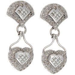 14K White Gold 2.62ctw Diamond Earrings