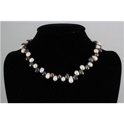 264.4CTW 16" WHITE-BLACK FRESHWATER PEARL NECKLACE META