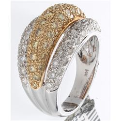 14K 2Tone Gold 1.81ctw White & Yellow Diamond Ring