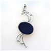 Image 1 : Sterling Silver Pendant w/ Semi Precious Oval Shape Lap