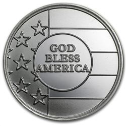 1 oz God Bless America Silver Round