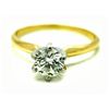 Image 1 : Lady 14K Yellow Gold Round Diamond Solitaire Ring