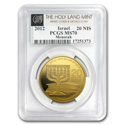 2012 Israel 1 oz Gold Menorah .9999 MS-70 PCGS